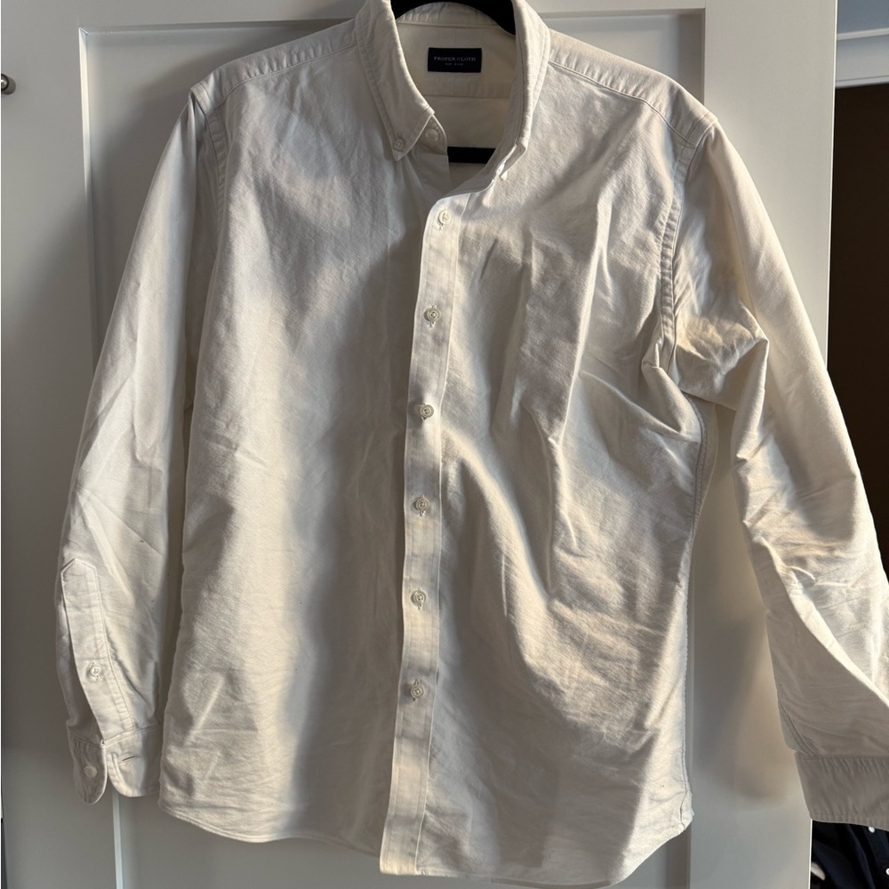 Proper Cloth Made-to-Measure White Oxford Button Down – Large